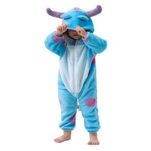 Sulley Toddler Plush Fleece Costume Onesie Blue Purple 110
